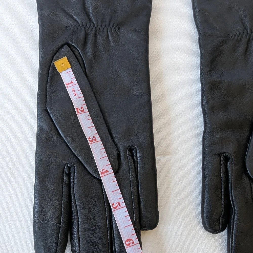 Michael Kors Black Quilted Leather Gloves with Silver Accents